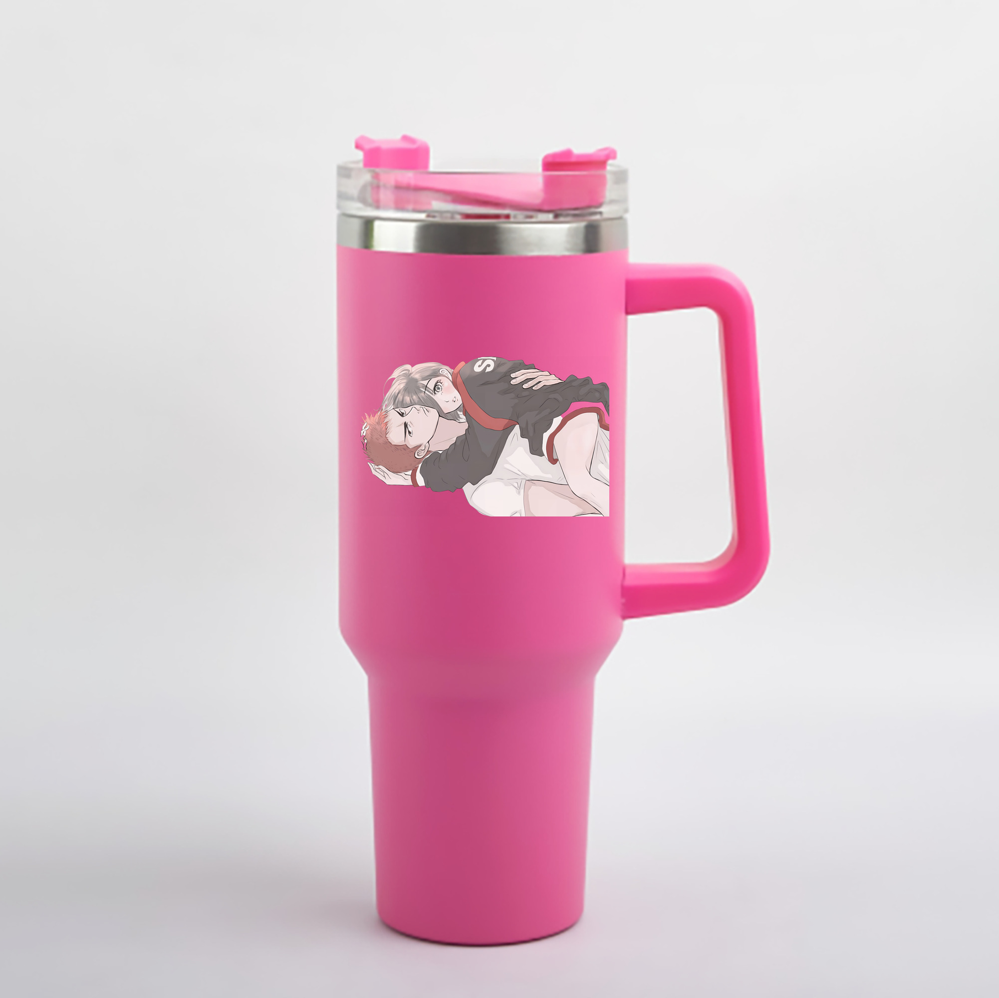 （画像用） SLAM DUNK／スラムダンク 1200mL車用タンブラー - クリスタルステッカー（プラスチックストロー付き）